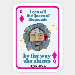 Queen of Diamonds in Pink Sticker